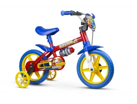 Bicicleta Infantil Fireman Nathor Aro 12 Vermelha e Azul