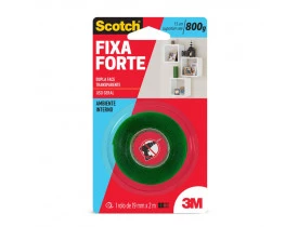 Fita Dupla Face Fixa Forte Transparente 19mm X 2 metros Scotch 3M