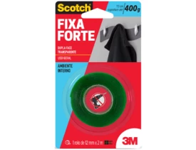 Fita Dupla Face Fixa Forte Transparente 12mm X 2 metros 3M
