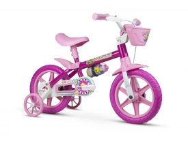 Bicicleta Infantil Flower Nathor Aro 12 Rosa