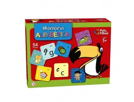 Jogo da Memória Alfabética 54 Peças Pais e Filhos