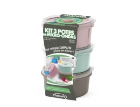Kit 3 Potes 1 litro Wave Plasvale