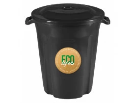 Lixeira Recycle 97 litros Preto Plasvale