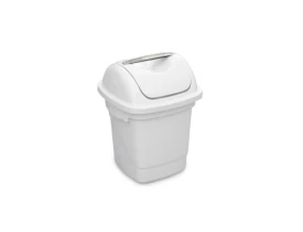 Lixeira Basculante 10 litros Branca 24x24x33cm Plasvale