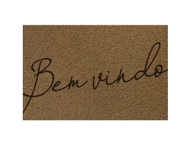 Tapete Capacho Vinil 40X60cm Bem Vindo Bege Kapazi