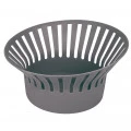 Fruteira Oval Mor 27x27x14,5cm Cinza Grafite
