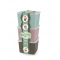 Conjunto de Potes Plástico com 3 Peças Candy Color Plasvale