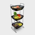 Organizador Multiuso 3 Cestos Preto Stolf