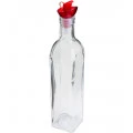 Garrafa para Azeite 270ml de Vidro com Tampa Vermelho Lyor