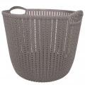 Cesto Trançado Circular Grande Cinza Antigo 33X37cm Mor