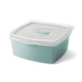 Pote Retangular 1,3litros Verde Plasvale 19x18x8cm