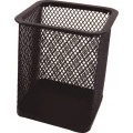 Porta Lápis Quadrado Aramado Preto Kit 8x8x10cm