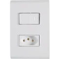 Conjunto 4x2 com 1 Interruptor Simples e 1 Tomada 2P+T Branco Liz Tramontina