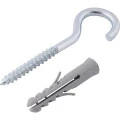 Gancho 3,3mmx60mm com bucha de nylon 6mm com 6 unidades Vonder