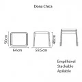 Mesa Infantil Dona Chica Rosa Tramontina 64x50x46cm