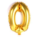 Balão Número 0 Metalizado Ouro 40cm Vmp