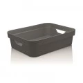 Caixa Organizadora Cube Baixa Ou Martiplast PQ 29,5x21x9cm Chumbo CC100