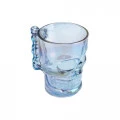 Caneca de Vidro para Chopp e Cerveja 510ml Caveira Rock Style Azul Rainbow Lyor