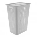 Cesta De Roupa com Tampa Ou Martiplast 41x31x55cm Branca CO570