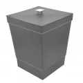 Lixeira com Tampa Cinza 20X20X26cm Stolf