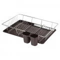 Escorredor de Louça 18 Pratos Preto Mor 48x36x9,5cm 008214