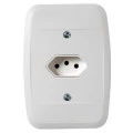 Tomada 2P+T 10A 250V com Placa Branco Pezzi