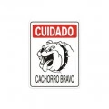 Placa Sinalização Cachorro Bravo Conex