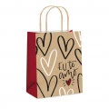 Sacola de Papel para Presente Eu Te Amo G 13X26X32cm Cromus Embalagens